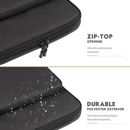 MoKo Laptop Sleeve Bag for 13.3-14 Inch, Notebook Carrying Case with Pocket Fits New MacBook Pro M3/M2 14" /13" M2/M1 Pro/M1 Max 14.2 2023-2021/Air 13.6" M2 2022, Surface Pro 9/8 13", Black & Gray