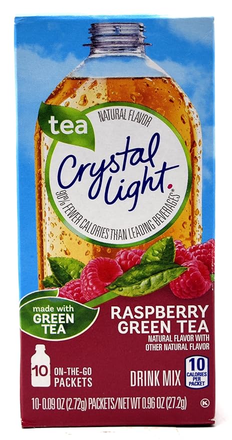 Crystal Light On The Go Raspberry Green Tea, 10-Packet Box (Pack of 7)
