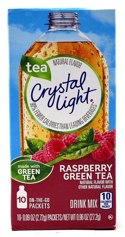 Crystal Light On The Go Raspberry Green Tea, 10-Packet Box (Pack of 7)