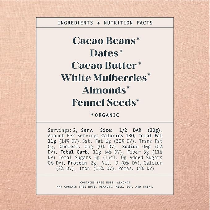 Spring & Mulberry Dark Chocolate Bars – Healthy Chocolate, Date-Sweetened - Mulberry Fennel 12 Pack