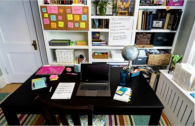 Post-it Super Sticky Notes, 8 Sticky Note Pads, 6 x 4 in., School Supplies, Office Products, Sticky Notes for Vertical Surfaces, Monitors, Walls and Windows, Energy Boost Collection