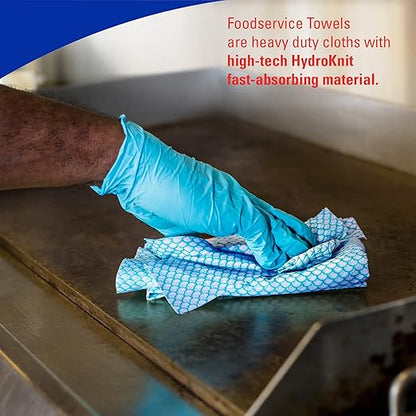 WypAll CriticalClean High Capacity Cloths Heavy Duty Foodservice Wipes (05927), Quarterfold Towels, Blue (1 Box of 300 Sheets, 300 Sheet Total)
