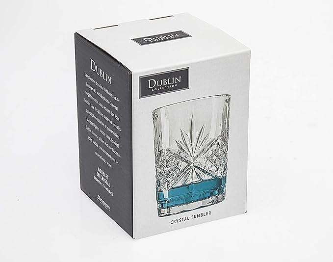 Godinger Bathroom Tumbler Cup Glass, Water Glass, Toothbrush Holder - Dublin Crystal Collection, 7oz