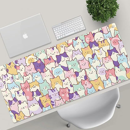 Gaming Mouse Pad XL Extended Anime Mouse Pad 31.5x11.8 inch, Large Cute Kawaii Big Computer Mouse Mat Desk Pad with Non-Slip Rubber Base and Stitched Edge for Home Office