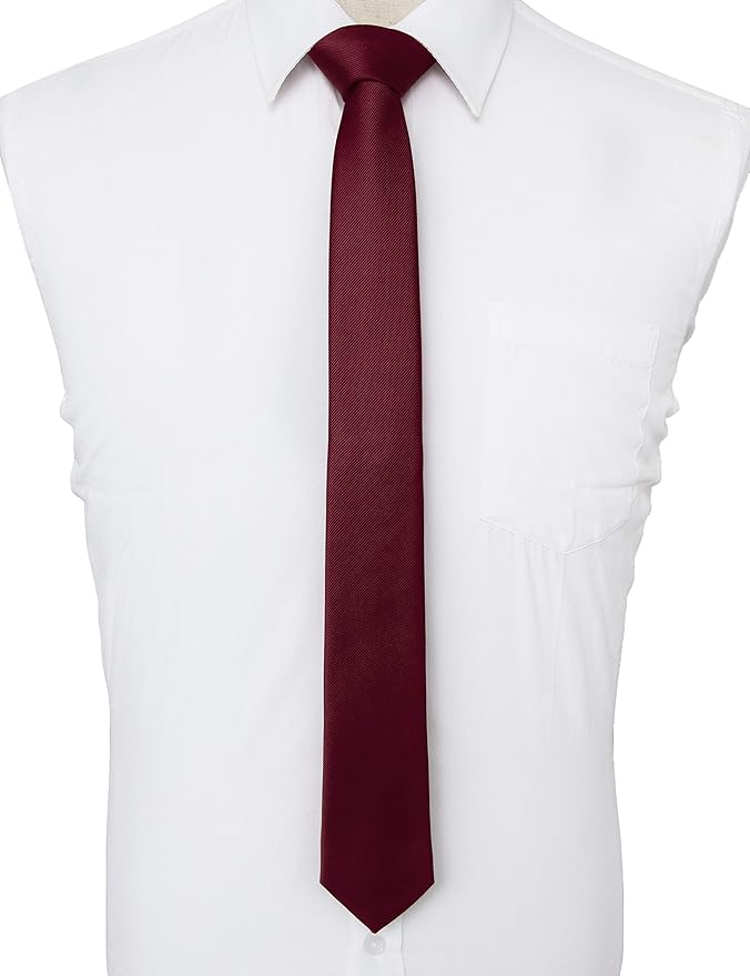RBOCOTT 2.4" Solid Color Skinny Tie for Men Slim Necktie(6cm)