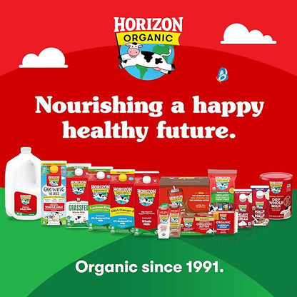 Horizon Organic Shelf Stable 1% Lowfat Milk Boxes, 8 fl oz, 6 Count - 8g Protein per Serving, USDA Organic UHT, Ready to Drink for Lunchbox, Travel, or On-the-Go, No Refrigeration Needed