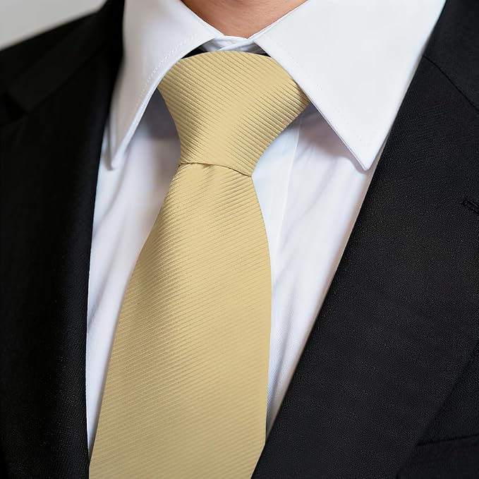 Fineknot Black Ties for Men, Formal Neckties for Men, Solid Color Mens Ties for Business, Wedding, Party, Mens Neck Tie