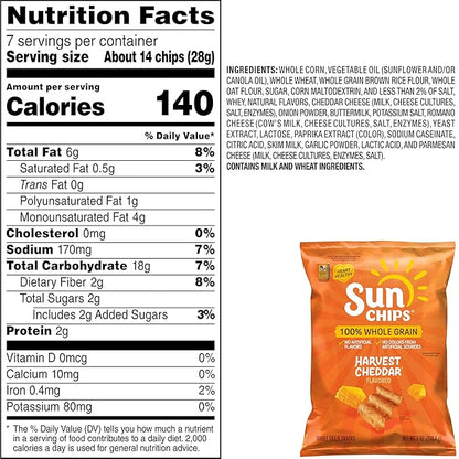 Sunchips Multigrain Snacks Harvest Cheddar, 7 Oz