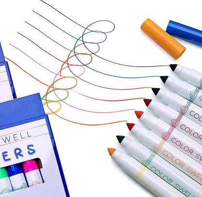 Color Swell Bulk Washable Markers (288 Total) – 36 Packs, 8 Colors per Pack – Ideal for Teachers, Kids, Party Favors, Classrooms, Donations, Students - Broad Line Bulk Markers