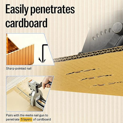 meite Carton Closing Staples 16 Gauge 1-3/8" Wide Crown 5/8" Leg Copper-Coated Carton Staples for Pneumatic or Manual Box Stapler Gun - Cardboard Closer Packaging (4,000PCS)