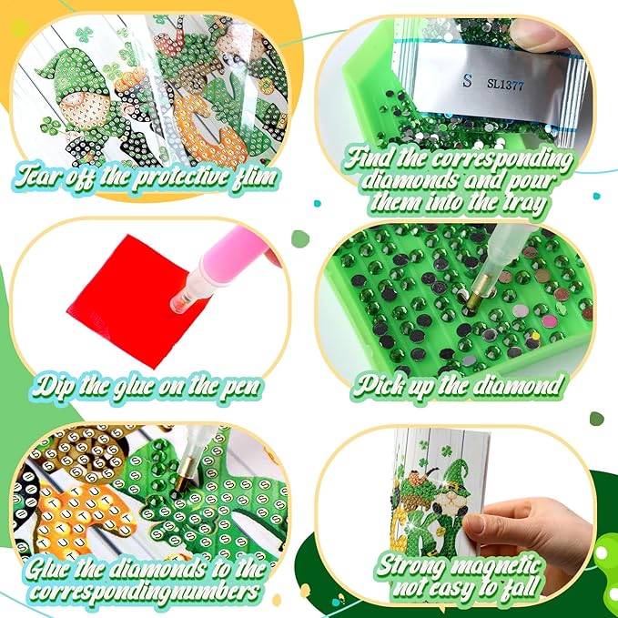 Saillong 12 Pack Valentine's Day Diamond Painting Greeting Card Kit Holiday Diamond Art Cards with Envelopes Season 5D Rhinestones Painting Making Kits for Adult DIY Craft Family Friend Holiday Gift
