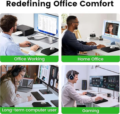 MEKASS Mouse Pad with Wrist Rest, Ergonomic Slope Mousepad for Carpal Tunnel Pain Relief, Memory Foam Desk Computer Wrist Support Mouse Pad with for Office Home (Green Marble)