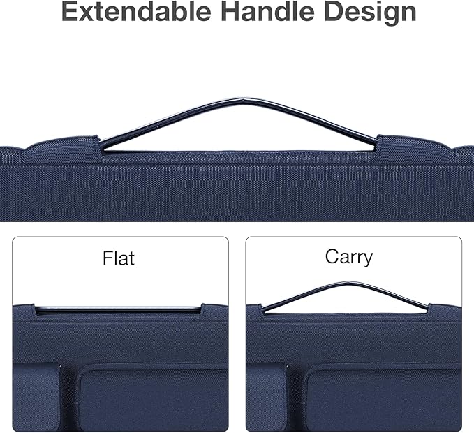 MOSISO 360 Protective Laptop Case 15 inch, Laptop Sleeve Compatible with MacBook Air 15 M4 A3241 M3 A3114 M2 A2941 2025-2023, Dell XPS 15,Side Open Bag with 2 Raised&1 Flapover Pockets, Navy Blue