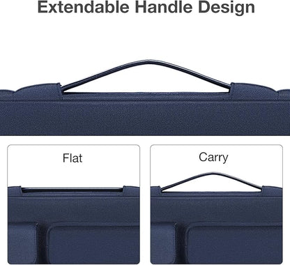MOSISO 360 Protective Laptop Case 14 inch, Laptop Sleeve Compatible with HP Lenovo Dell ASUS Acer, HP Stream, Dell Latitude, Lenovo IdeaPad,Side Open Bag with 2 Raised&1 Flapover Pockets, Navy Blue