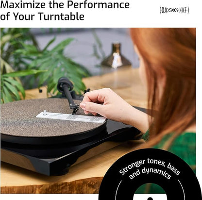 Hudson Hi-Fi Turntable Phonograph LP Phono Cartridge Stylus Alignment Protractor Tool–High Contrast (VTA Sold Separately)