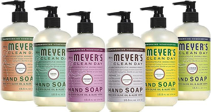 Mrs. MEYER'S New 6 Scent Variety Pack, 1 Peony, 1 Geranium, 1 Honeysuckle, 1 Basil, 1 Lavender, 1 Lemon Verbena, 6 CT