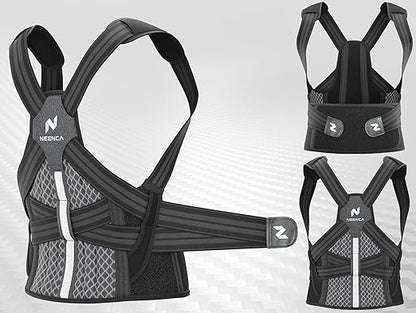 NEENCA Medical Posture Corrector Back Brace for Women & Men, Fully Adjustable Back Support, Shoulder Straightener for Upper and Lower Back Pain Relief - Scoliosis, Hunchback, Thoracic, Spine Corrector