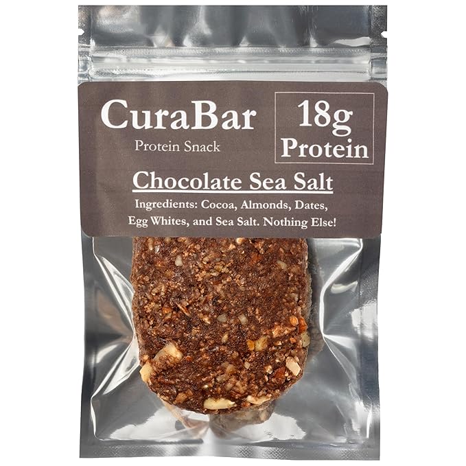 CuraBar Protein Bars – Chocolate Sea Salt, 17g Protein, Low Carb, Gluten Free, Dairy Free, Healthy Snack, Seed Oil Free, No Artificial Ingredients, 12 Count