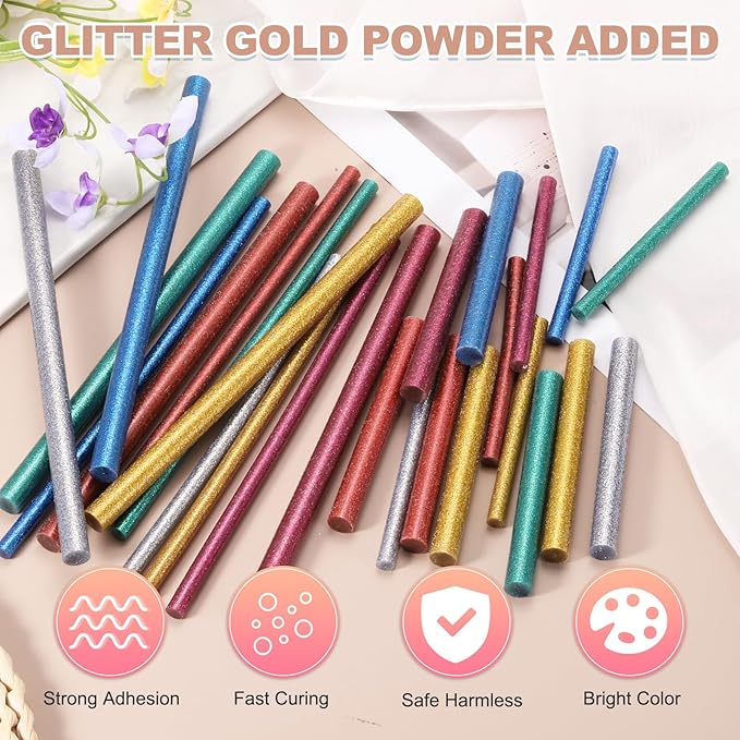 PATIKIL Hot Glue Sticks for Glue Gun, 20 Pcs Colored Hot Melt Adhesive Bulk Sticks for DIY Craft Projects Art Decoration Home Repairs, Blue (3.9" x 0.28")