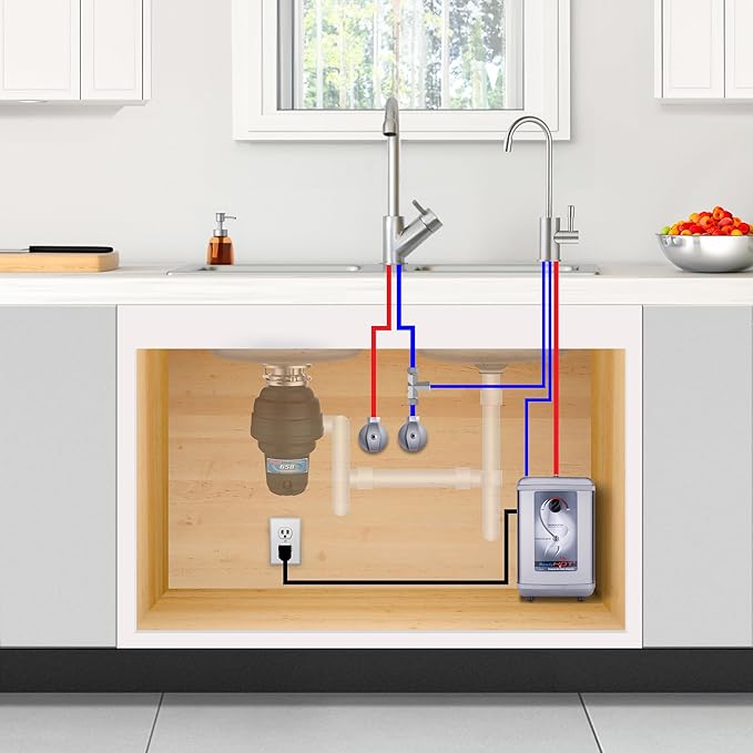 Ready Hot 41-RH-200-F570-BN Instant Hot Water Dispenser System, 2.5 Quarts, Manual Dial Single Lever Hot Water Faucet Brushed Nickel