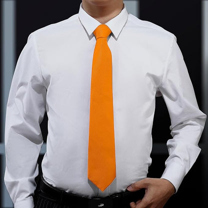 KOOELLE Men's Ties Solid Pure Color Plain Neckties Formal Black Ties For Men