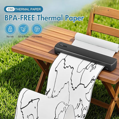 US Letter Size Quick-Dry Thermal Printer Paper 8.5''x11'', A4 thermal paper rolls (4 Rolls), Compatible with Tagzilo C80 Portable Thermal Printer (Printer not included)