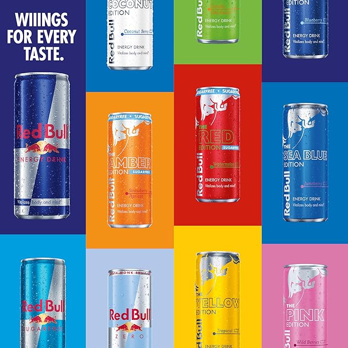 Red Bull Yellow Edition Energy Drink, Tropical, with 80mg Caffeine plus Taurine & B Vitamins, 8.4 Fl Oz, Pack of 4 Cans