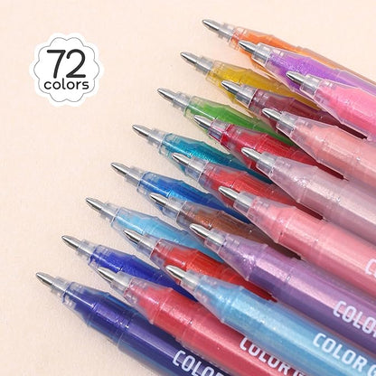 Glitter Gel Pens for Adult Coloring, 72 Colors Special Shining Multi Glitter Gel Pens Colored Set for Drawing, Doodling, Journaling & Creative Art Supplies