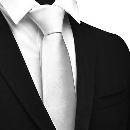 Branduce 3.15"（8cm） Mens Solid Satin Tie Pure Color Necktie for Business and Wedding + Gift Box