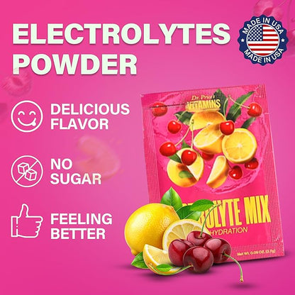 Dr. Price’s Electrolytes Powder Packets | Cherry Lemonade 30 Servings | Sugar Free Hydration Packets with 72+ Trace Minerals | Keto, Vegan, Electrolyte Drink Mix | Doctor-Formulated, Made in USA