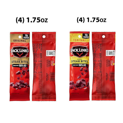 Frito Lay Jack Link's Steak Bites Variety Pack, (Pack of 8)