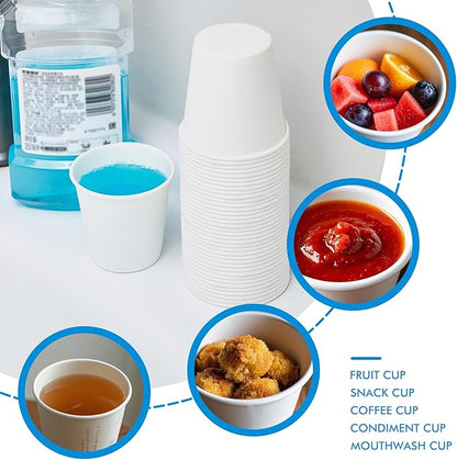 RACETOP 3000 Pack 3 oz Paper Cups for Bathroom, Disposable Mouthwash Cups, Small Paper Cups, for Parties, Picnics, Travel