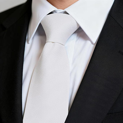 Fineknot Black Ties for Men, Formal Neckties for Men, Solid Color Mens Ties for Business, Wedding, Party, Mens Neck Tie