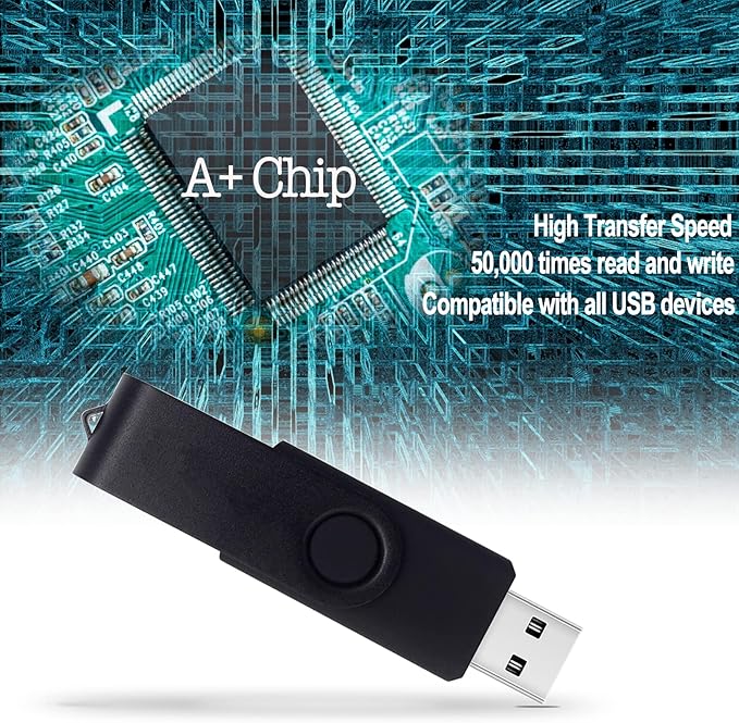 4GB USB Flash Drive 10 Pack JBOS 4 GB USB Drives Memory Stick Swivel 4G Thumb Drives Gig Stick USB2.0 Pen Drive for Date Storage, 4 Gig UBS Flash Drive, Zip Drive, Jump Drive, USB Stick (Black + Blue)