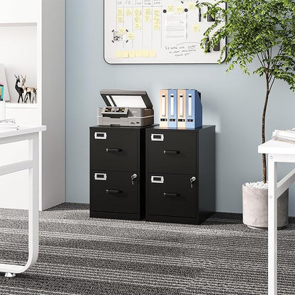 2 Drawers File Cabinet Metal Vertical Filing Cabinets Metal Lockable Storage Cabinets with Lock for Home Office to Hanging Files