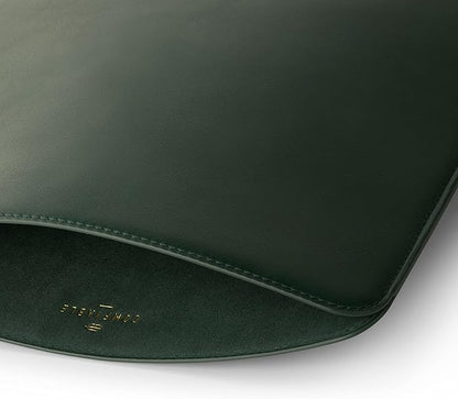 Comfyable Laptop Sleeve 14 Inch Precisely Compatible with MacBook Pro M4 M3 M2 M1 Pro/Max 2024, Faux Leather Cover Case 14 in, Green