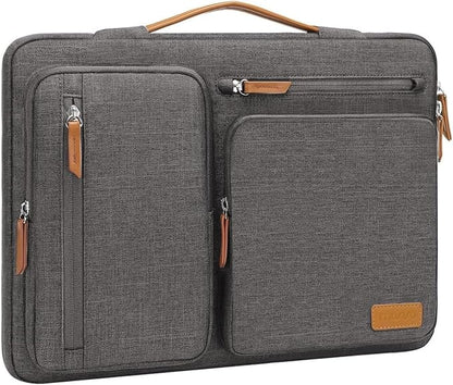 MOSISO 360 Protective Laptop Case 16 inch, 15-15.6 inch Laptop Sleeve Compatible with MacBook Pro 16, HP, Acer, Dell, Lenovo, ASUS, Side Open Carrying Case with 4 Zipper Pockets&Handle, Taupe Gray