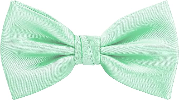 TIE G 5pcs Tie Set in WHITE OR BLACK GIFT BOX: Solid Color Necktie, Satin Bow Tie, Pocket Square, Lapel, Cuff Links