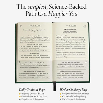 The Original Gratitude Journal for Men 2026 & Women Uplifting Quotes & Prompts for Happiness & Positive Mindset - Daily Journal for Affirmation, Reflection & Mindfulness - Premium Green Cover