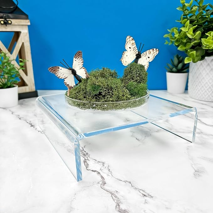 Plymor Clear Acrylic Short Square Display Riser, 2" H x 7" W x 7" D (1/4" thick)