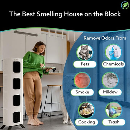 Air Oasis iAdapt 2.0 H13 HEPA Filter Air Purifier | Reduces Up To 99% of Viruses, Mold, Dust, Smoke, Pollen & Odors | Whisper Quiet Operation |WiFi Compatible | 5,474 Sq Ft of Clean Air