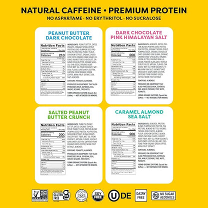 Quantum Energy Square: Energy Bar with Caffeine & 10g Protein. Delicious Healthy Snack On The Go. (Vegan, Gluten-free, Soy-free, Dairy-free) (Variety 8-Pack)