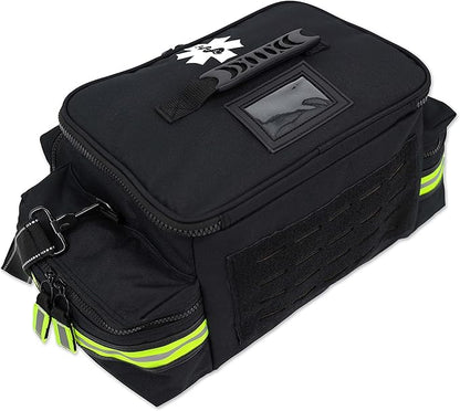 Lightning X Products Lightning X Mid-Sized First Responder EMT Bag | LXMB25 Fully Stocked Aid Kit w/ 200+ BLS Supplies - Black