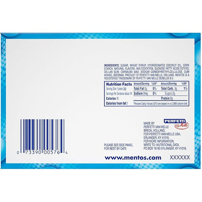 Mentos Chewy Mint Candy Roll, Mint, Non Melting, Party, 14 Count (Pack of 15) - Packaging May Vary