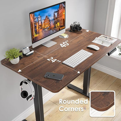 STARY Electric Standing Desk Adjustable Height Sit Stand Home Office Desk with Splice Board