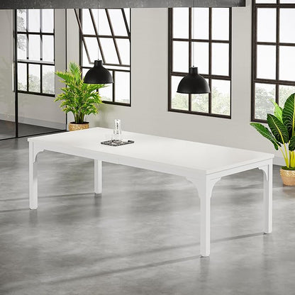 6.56 FT Conference Table Set of 3, Super Sturdy Large Rectangle Meeting Seminar Table for 18-24 Person, Long Business Tables, 3 Pcs White