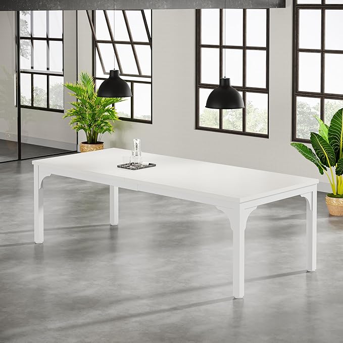 6.56 FT Conference Table, Super Sturdy Large Rectangle Meeting Seminar Table for 8 Person, Long Business Tables (White, 1PC)