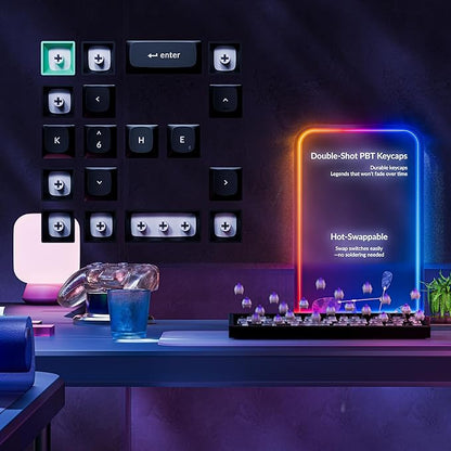 Keychron K6 HE 65% Wireless Mechanical Keyboard, 2.4GHz & Bluetooth, Gateron Double-Rail Magnetic Switch, Shine-Through PBT Keycaps, Aluminum Frame, Compatible with Windows/Mac – Black