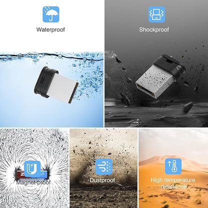 K&ZZ 32GB USB 3.0 Mini Flash Drive 2 Pack Plug and Play Thumb Drive USB Storage Expansion for Laptop, Tablet, Smart TV, Car Audio System