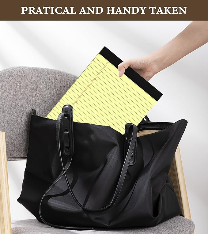Legal Pads 8.5 x 11 Yellow Note Pads Wide Ruled, 12 Pack Yellow Notepad, 30 Sheets per Writing Pads, Micro Perforated Legal Pad 8 1/2 x 11 In, Well-Made Lined Note Pad Legal Note Pads for Notes